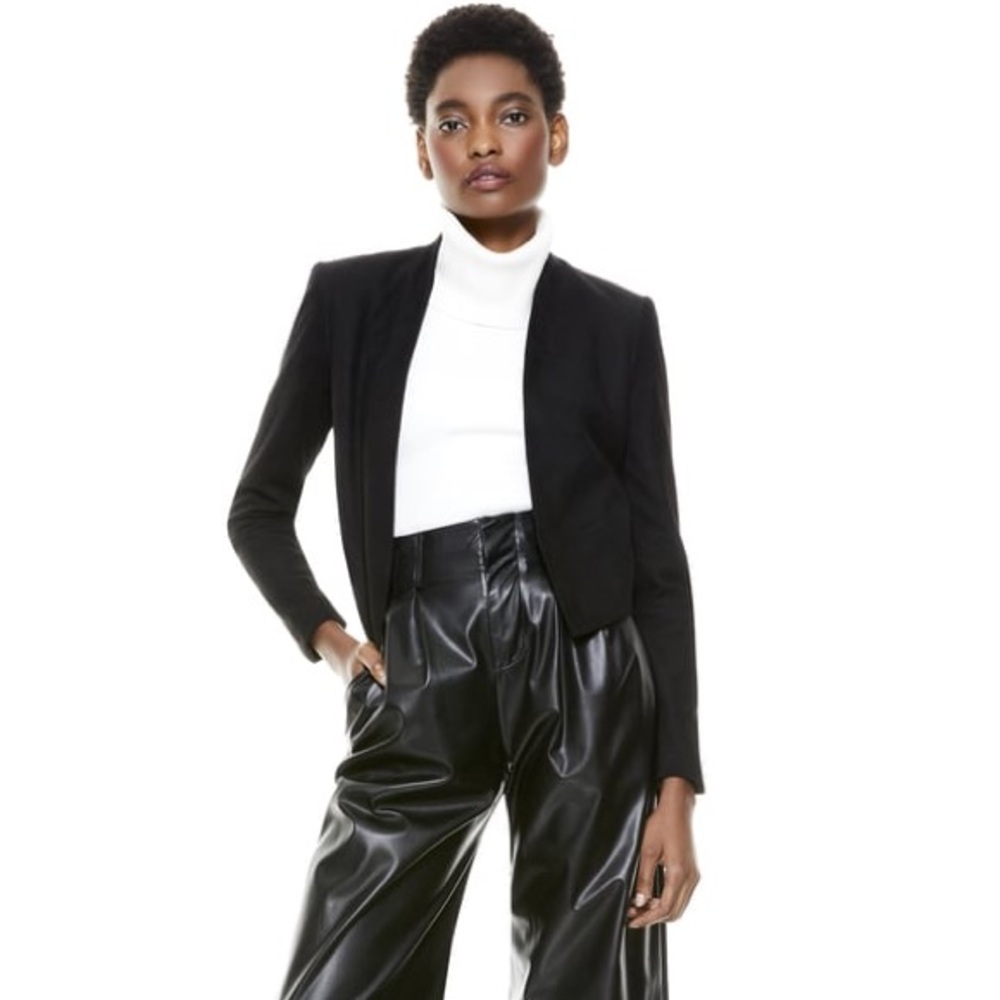 Alice + Olivia ‘Harvey’ Suede Drape Jacket